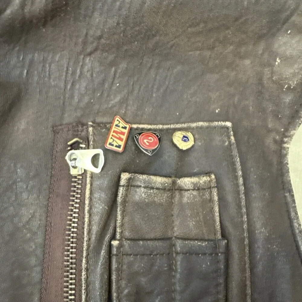Avirex Authentic Leather Aviation Vest Vintage AMA
